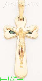 14K Gold Crucifix Italian Cross Charm Pendant