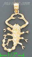 14K Gold Scorpion Dia-Cut Charm Pendant