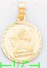 14K Gold Angel Dia-Cut Charm Pendant