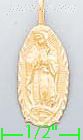 14K Gold Virgin of Guadalupe Dia-Cut Charm Pendant