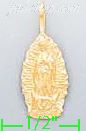 14K Gold Virgin of Guadalupe Dia-Cut Charm Pendant