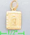 14K Gold Virgin of Guadalupe Dia-Cut Charm Pendant