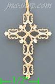 14K Gold Cross Dia-Cut Charm Pendant