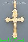 14K Gold Cross Crucifix Dia-Cut Charm Pendant