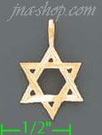 14K Gold David's Star Dia-Cut Charm Pendant