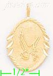 14K Gold Holy Spirit Dove Dia-Cut Charm Pendant