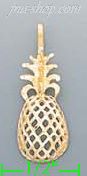 14K Gold Pineapple Dia-Cut Charm Pendant