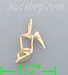 14K Gold High Heel Shoe Dia-Cut Charm Pendant