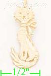 14K Gold Cat Dia-Cut Charm Pendant