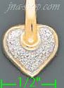 14K Gold Heart 2Tone Charm Pendant