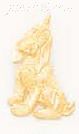14K Gold Dog Dia-Cut Charm Pendant
