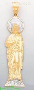 14K Gold Saint Jude 3Color Charm Pendant