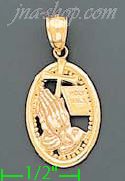 14K Gold Cross 3Color Charm Pendant