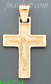 14K Gold Crucifix Italian Cross Charm Pendant