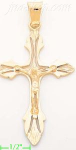 14K Gold Crucifix Italian Cross Charm Pendant