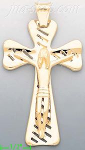 14K Gold Crucifix Italian Cross Charm Pendant