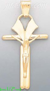 14K Gold Crucifix Italian Cross Charm Pendant