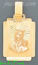 14K Gold Madonna & Child Stamp Charm Pendant