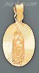 14K Gold Virgin of Guadalupe Oval Stamp Charm Pendant