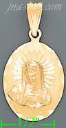 14K Gold Virgin Oval Stamp Charm Pendant