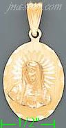 14K Gold Virgin Oval Stamp Charm Pendant