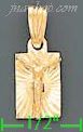 14K Gold Crucifix Rectangular Stamp Charm Pendant