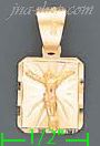 14K Gold Crucifix Engraved Charm Pendant