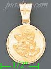 14K Gold Angel Engraved Charm Pendant