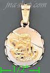 14K Gold Angel 3Color Engraved Charm Pendant