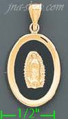 14K Gold Virgin of Guadalupe Onyx Charm Pendant