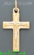 14K Gold Crucifix Italian Cross Charm Pendant