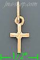 14K Gold Italian Cross Charm Pendant