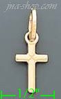 14K Gold Italian Cross Charm Pendant