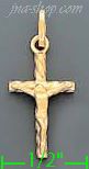 14K Gold Crucifix Italian Cross Charm Pendant