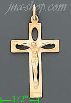 14K Gold Crucifix Italian Cross Charm Pendant