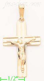 14K Gold Crucifix Italian Cross Charm Pendant