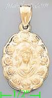 14K Gold Jesus Christ Hollow Charm Pendant