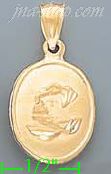 14K Gold Eucharist Hollow Charm Pendant