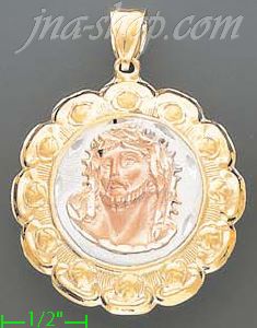 14K Gold Jesus Christ Hollow Charm Pendant