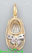 14K Gold Baby Shoe Assorted Charm Pendant