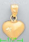 14K Gold Heart w/Dia-Cut Star Assorted Charm Pendant