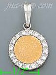 14K Gold CZ Round Assorted Charm Pendant