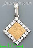 14K Gold CZ Diamond Shape Assorted Charm Pendant