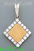 14K Gold CZ Diamond Shape Assorted Charm Pendant