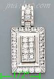 14K Gold CZ Rectangular Assorted Charm Pendant