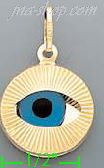 14K Gold Evil Eye Assorted Charm Pendant