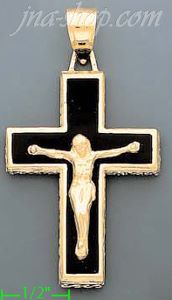 14K Gold Crucifix Cross Charm Pendant