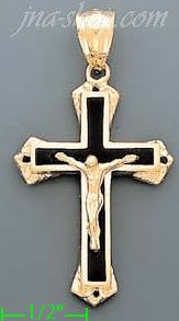 14K Gold Crucifix Cross Charm Pendant