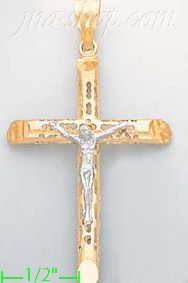 14K Gold Crucifix Cross Charm Pendant