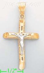 14K Gold Crucifix Cross Charm Pendant